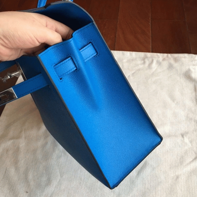 Blue Epsom Fake H**me5 Kelly 32cm Sellier Fashion Handbag