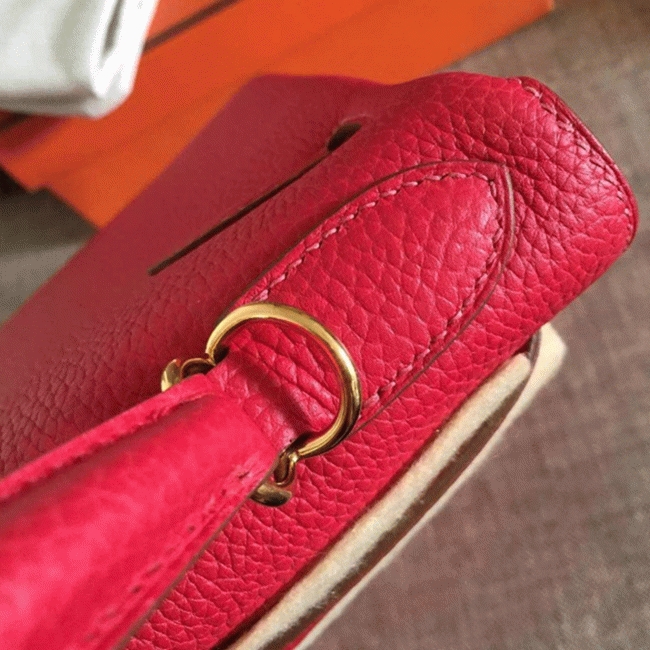 Red Clemence Fake H**me5 Kelly Retourne 32cm Vibrant Purse