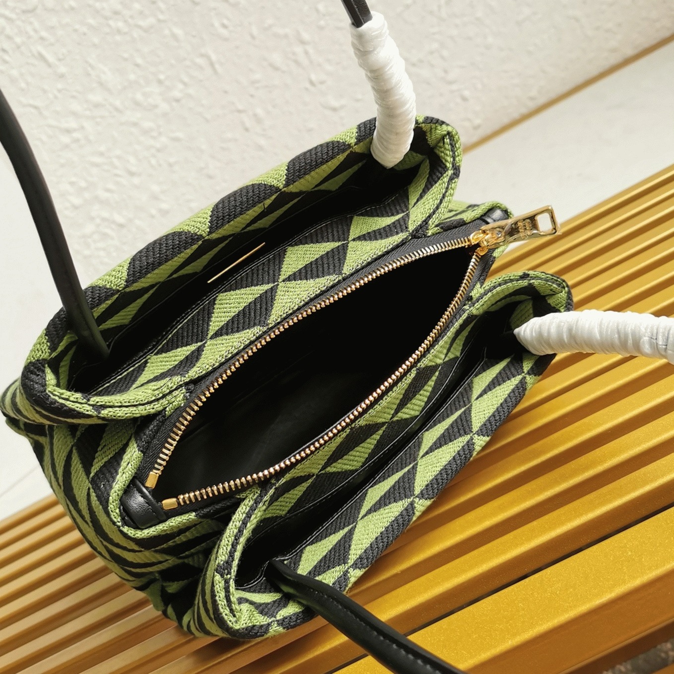 Pra*a S*pernova Small Shoulder Bag Replica in Black/Green