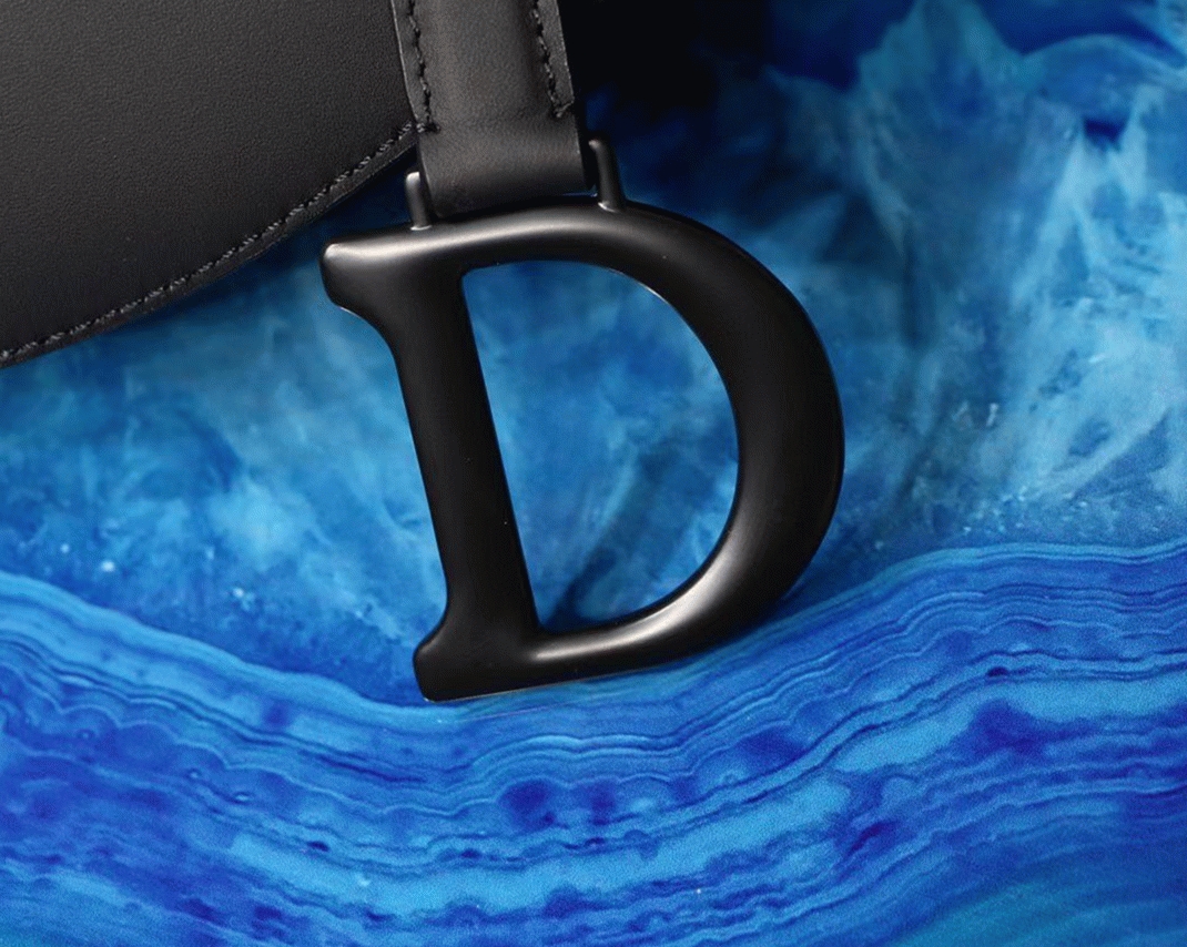 D10r Saddle Mini Bag Knockoff in Black Ultramatte Calfskin