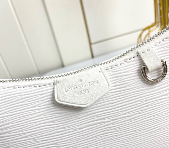 L0vis Vvtt0n Epi Leather Easy Pouch On Strap In Quartz White