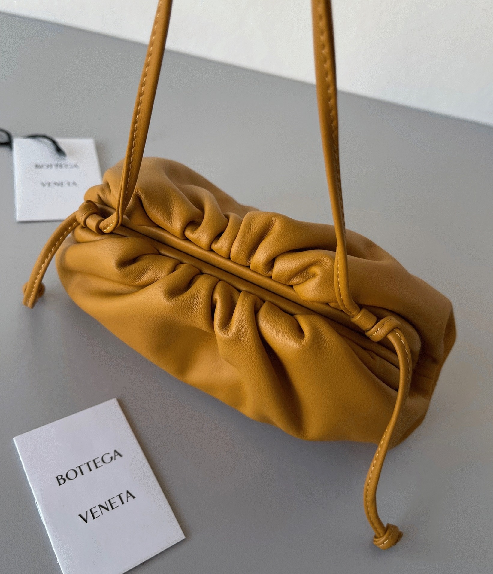Replica B0tt*ga Ven*ta Mini Pouch with Strap Teak