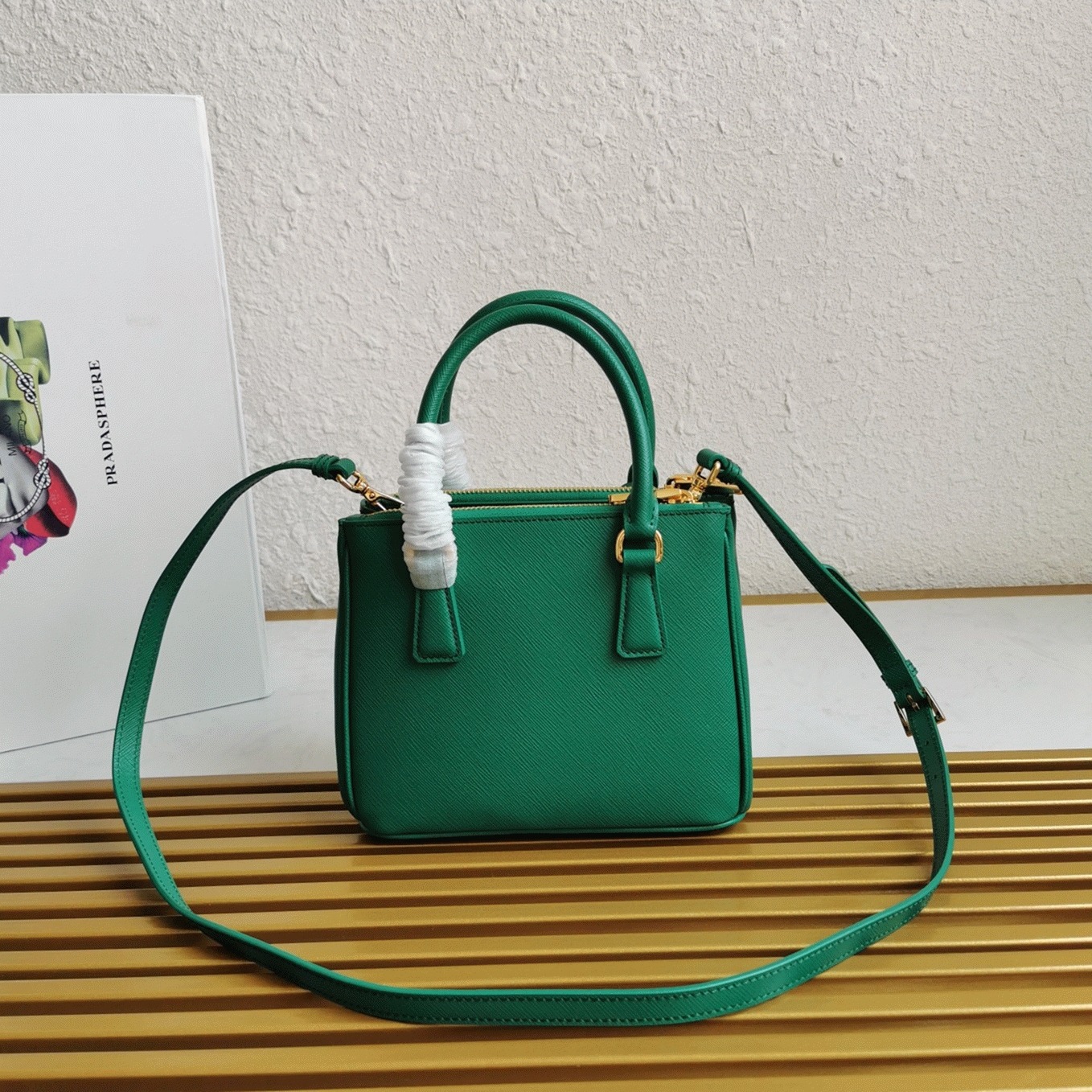 Green Pra*a Mini Galleria Bag Knockoff