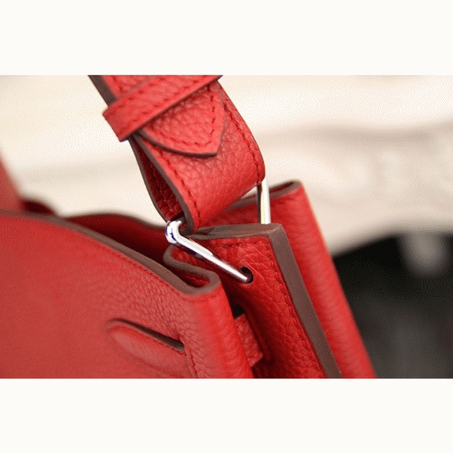 Red Leather Fake H**me5 So Kelly 22cm Bold Color Purse