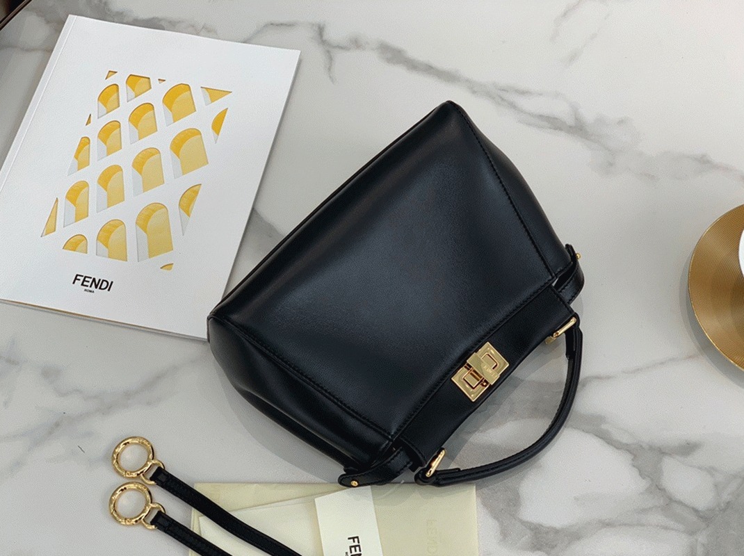 Top Quality Replica F**di Peekaboo Mini Bag In Black Nappa Leather