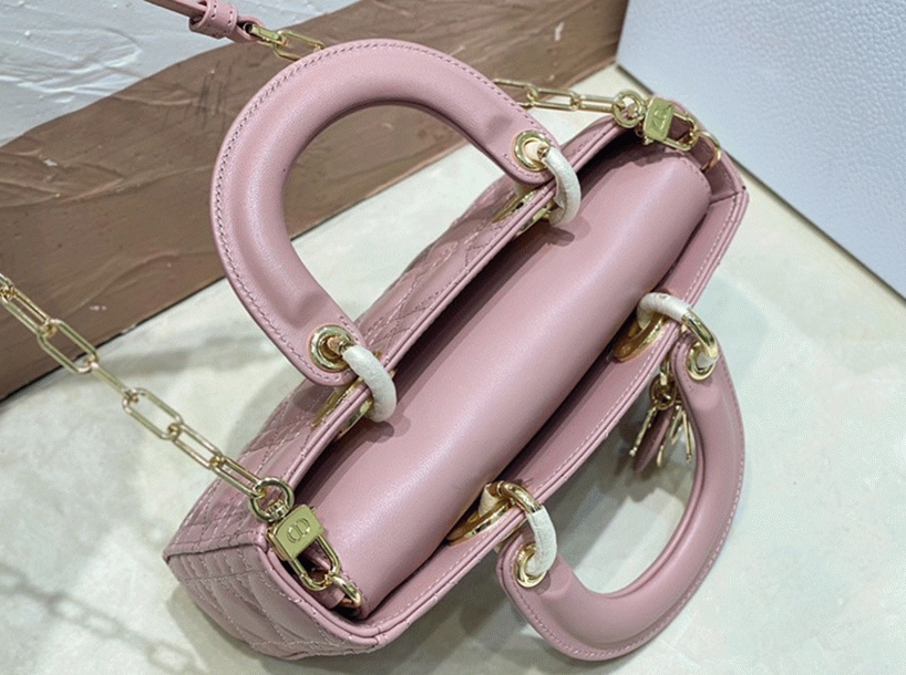 D10r Lady D-Joy Small Bag Fake in Peony Pink