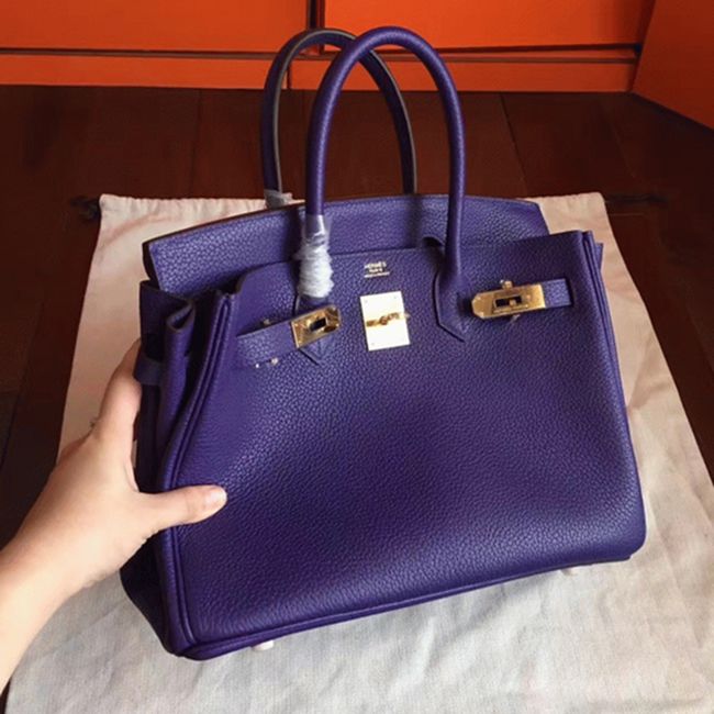 Iris Color Budget Knockoff H**me5 Birkin 30cm Bag