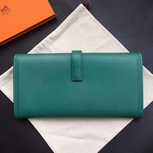Dark green replica H**me5 Jige Elan 29 clutch bag