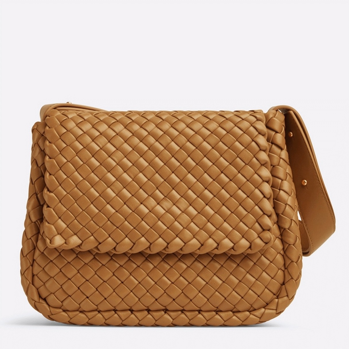 Fake B0tt*ga Ven*ta Cobble Small Bag Caramel