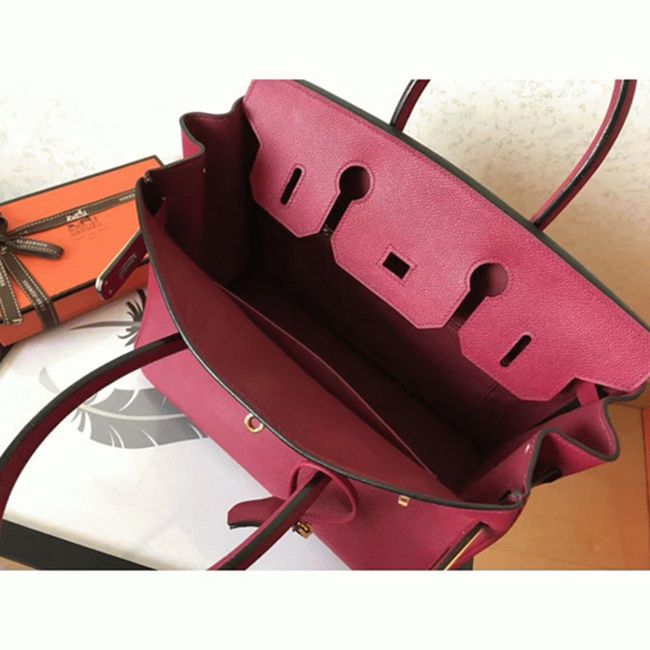 Ruby Tone Faux Designer H**me5 Birkin 30cm Tote