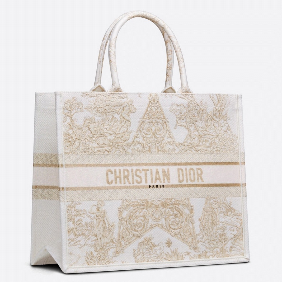 D10r Large Book Tote Bag Replica in D10r Around the World Stella Embroidery