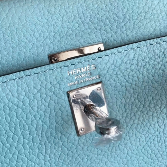 Blue Atoll Clemence Replica H**me5 Kelly 25cm Retourne Handbag