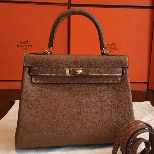 Gold Clemence Knockoff H**me5 Kelly Retourne 28cm Classic Bag