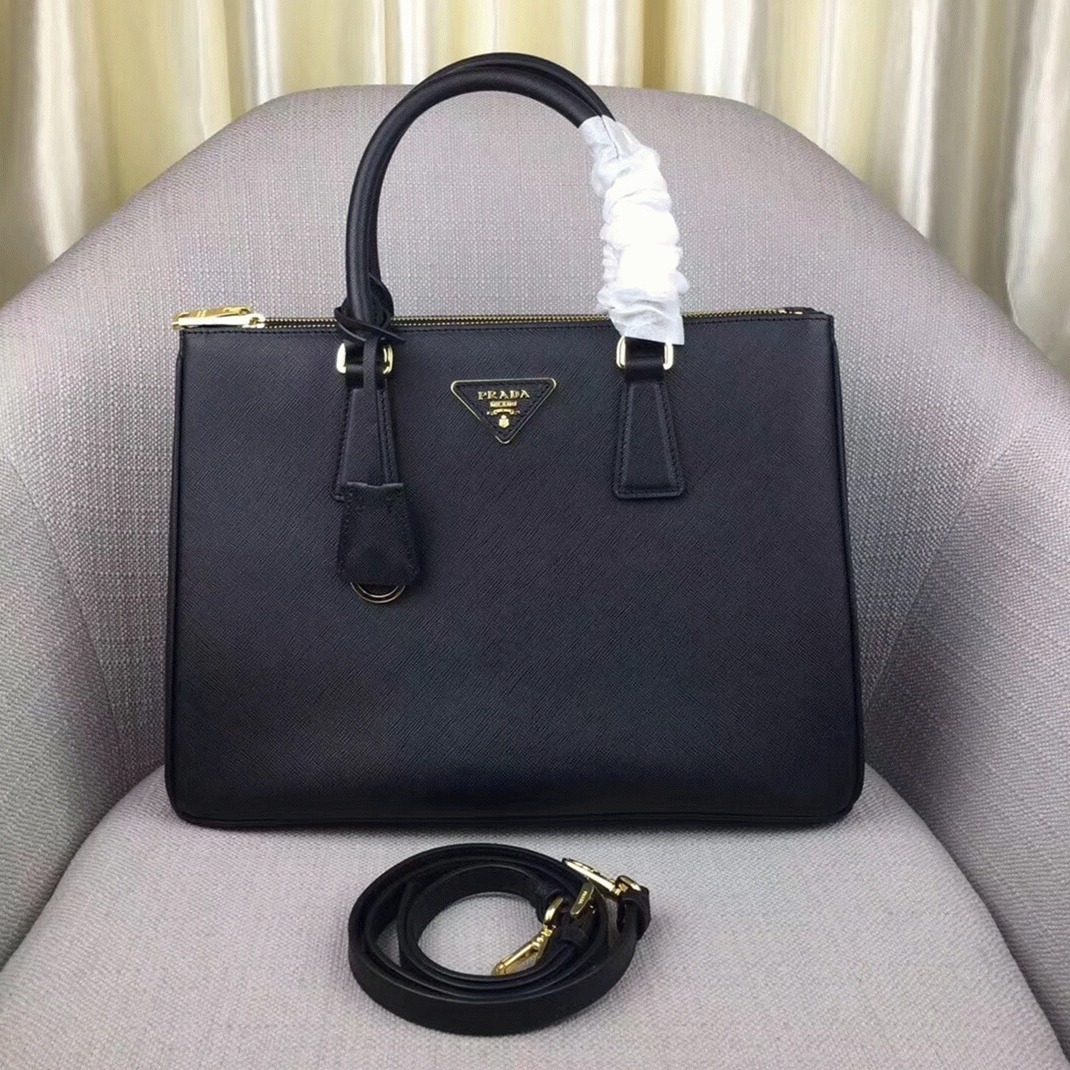 Black Pra*a Galleria Tote Replica – Large Size