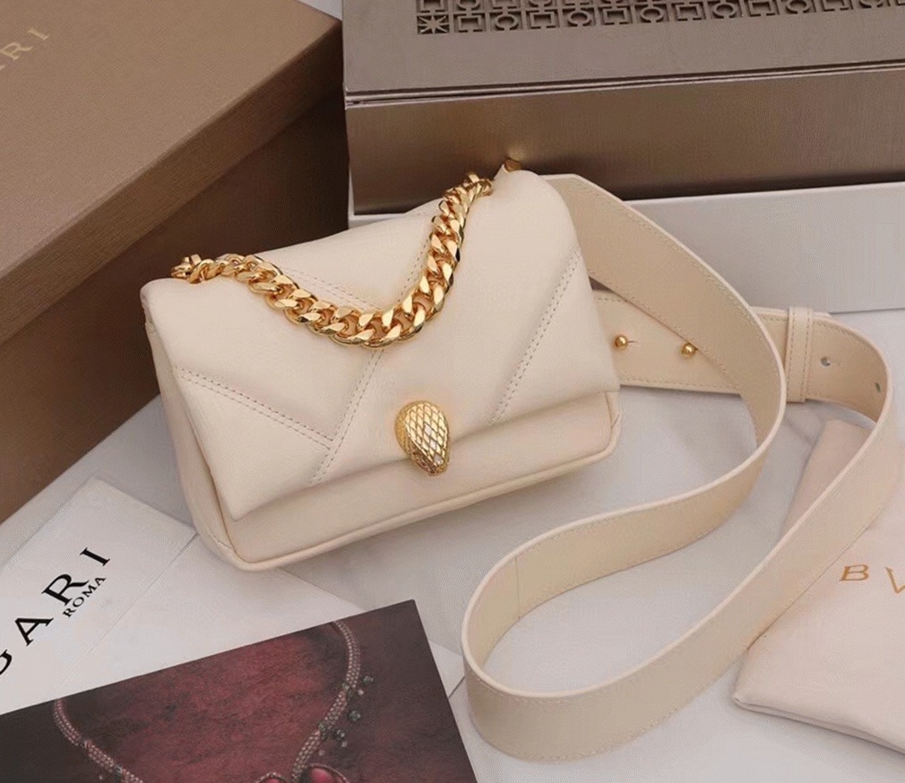 Knockoff Bv1g*ai Serpenti Cabochon Mini Bag White Calfskin