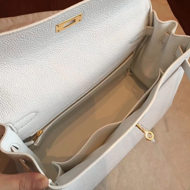 White Clemence Replica Designer Kelly Retourne 32cm H**me5 Handbag