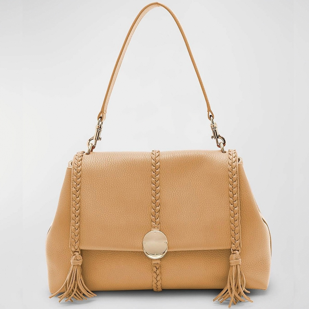 top quality replica Ch10e penelope medium shoulder bag in beige grained calfskin