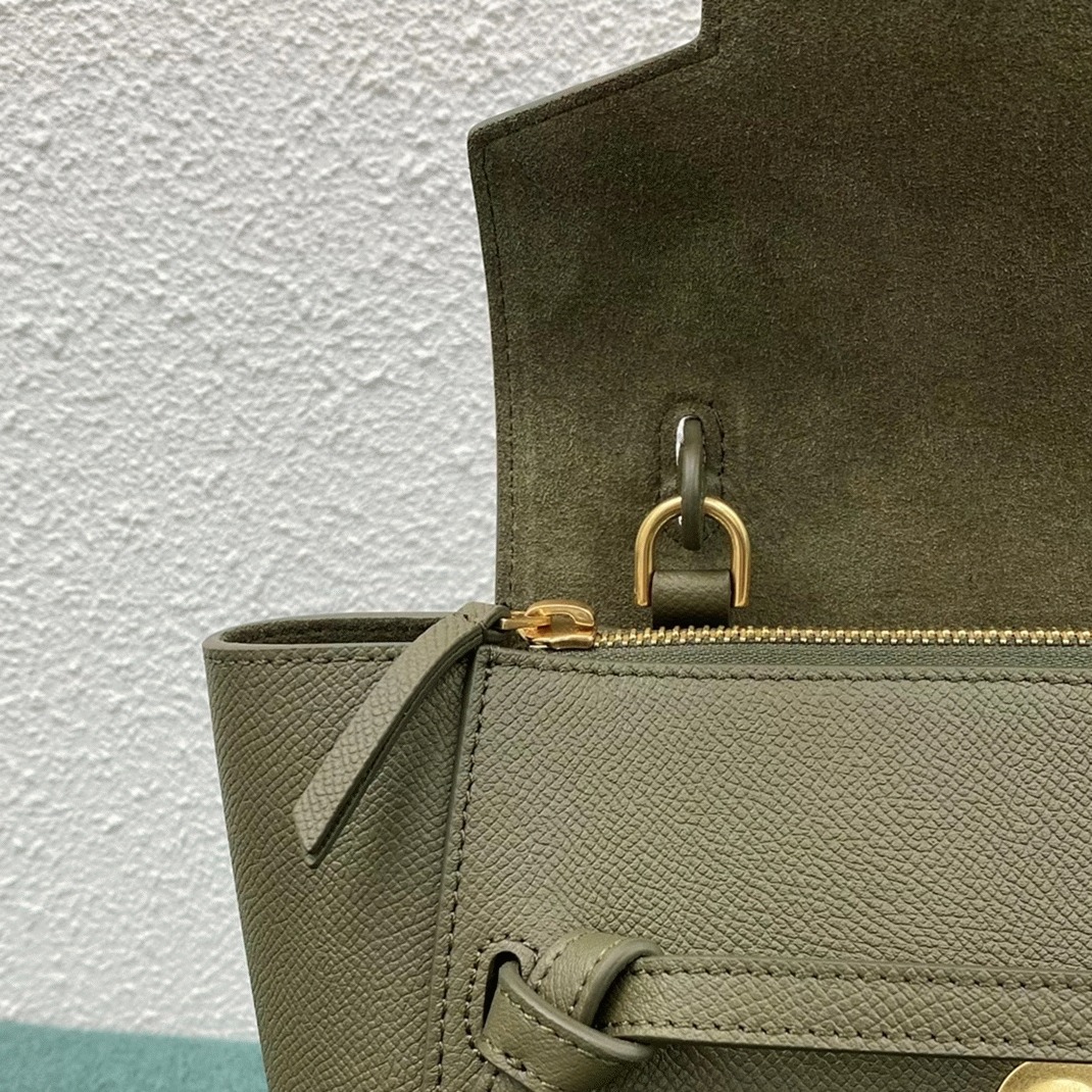 Ce1i*e Belt Nano Bag Fake in Army Green