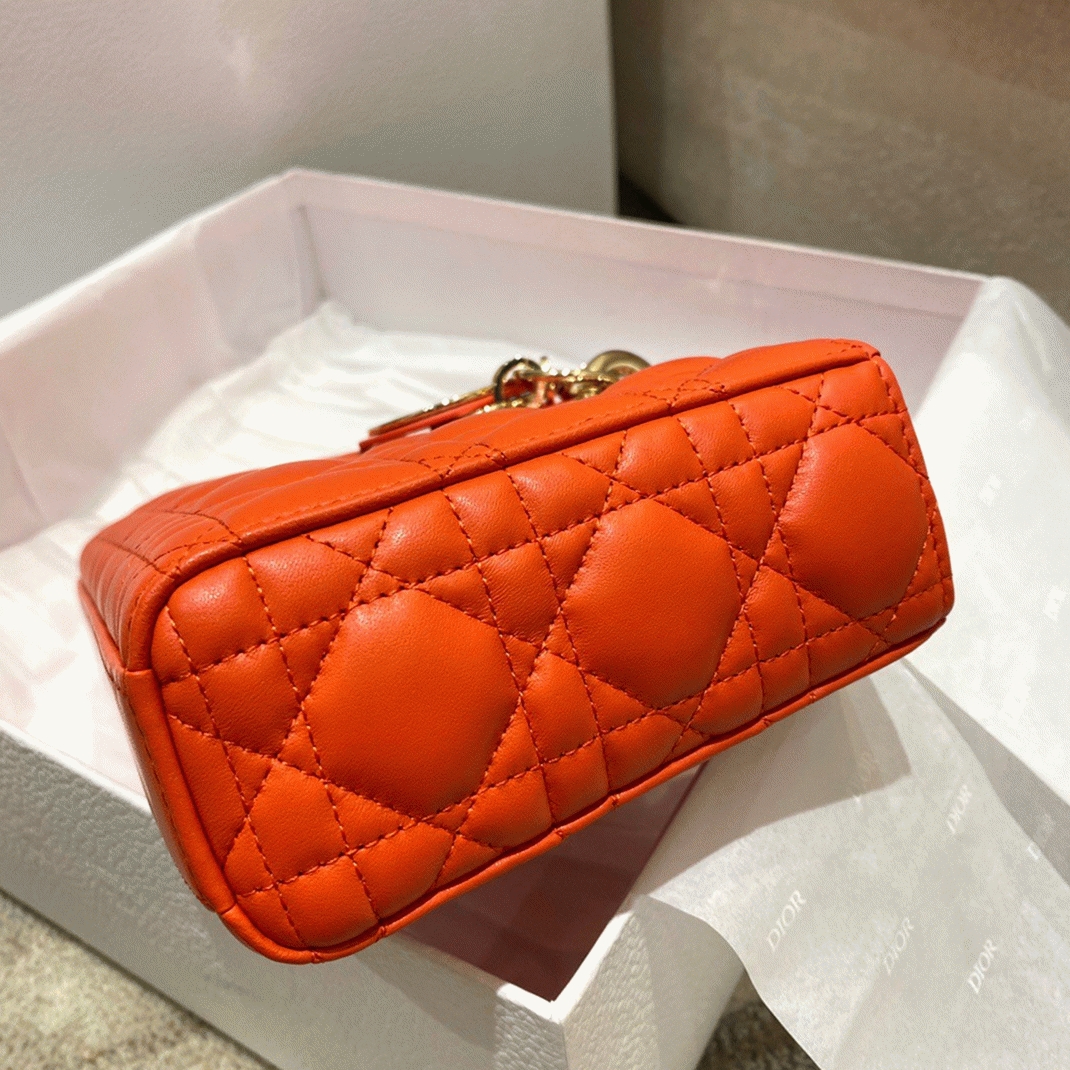 D10r Lady D-Joy Medium Bag Replica in Orange