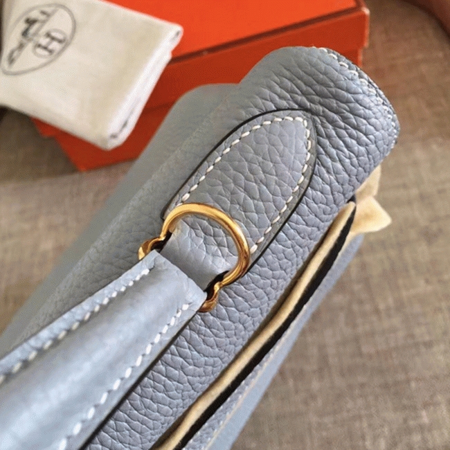 Blue Lin Clemence Replica H**me5 Kelly Retourne 28cm Soft Tote