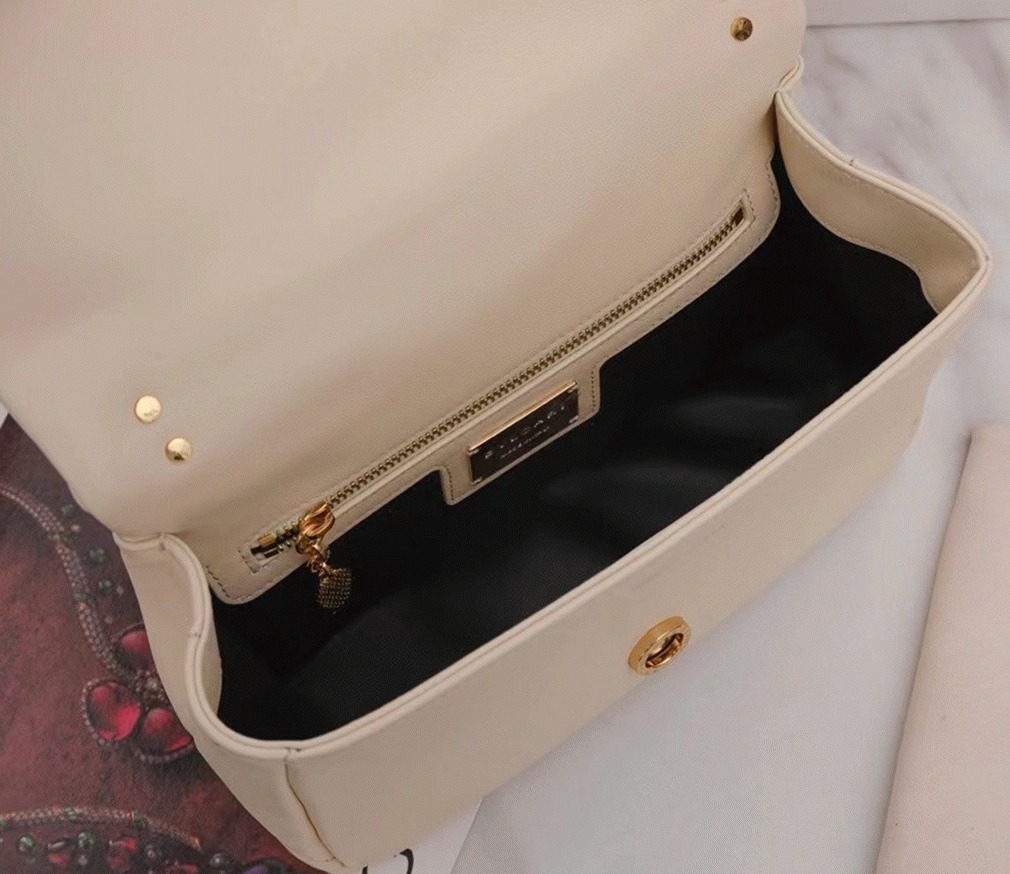 Knockoff Bv1g*ai Serpenti Cabochon Small Bag White Leather
