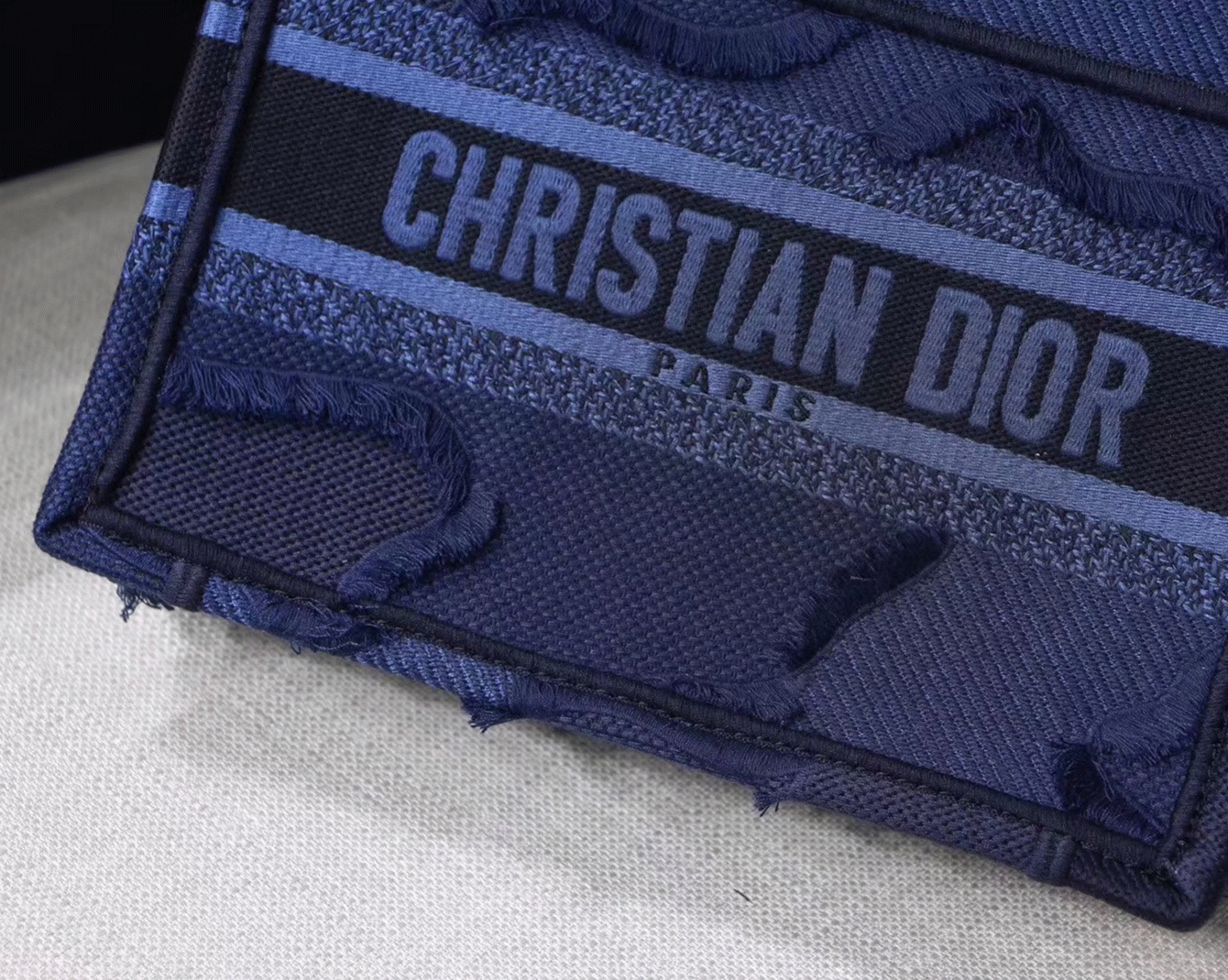D10r Mini Book Tote Bag Replica in Blue Camouflage