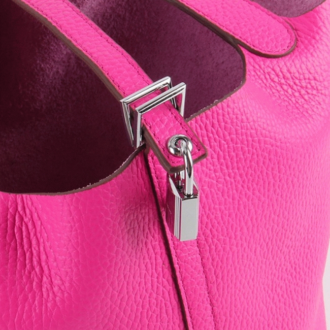 Rose red fake H**me5 Picotin Lock handbag