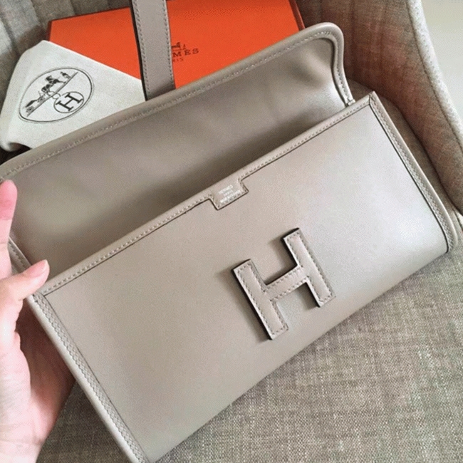 Grey Fake H**me5 Jige Elan 29 Chic Neutral Clutch