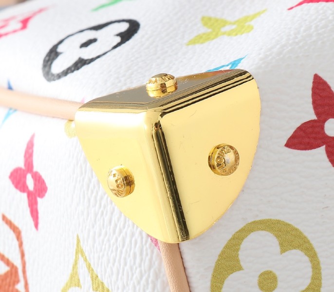 LV X TM Multicolored Speedy Bandouliere 25 In White