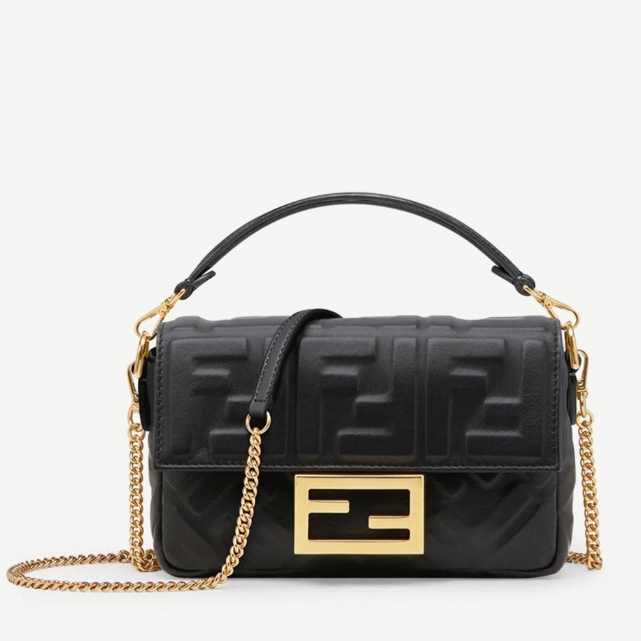 Top Quality Fake F**di Small Baguette Bag In Black FF