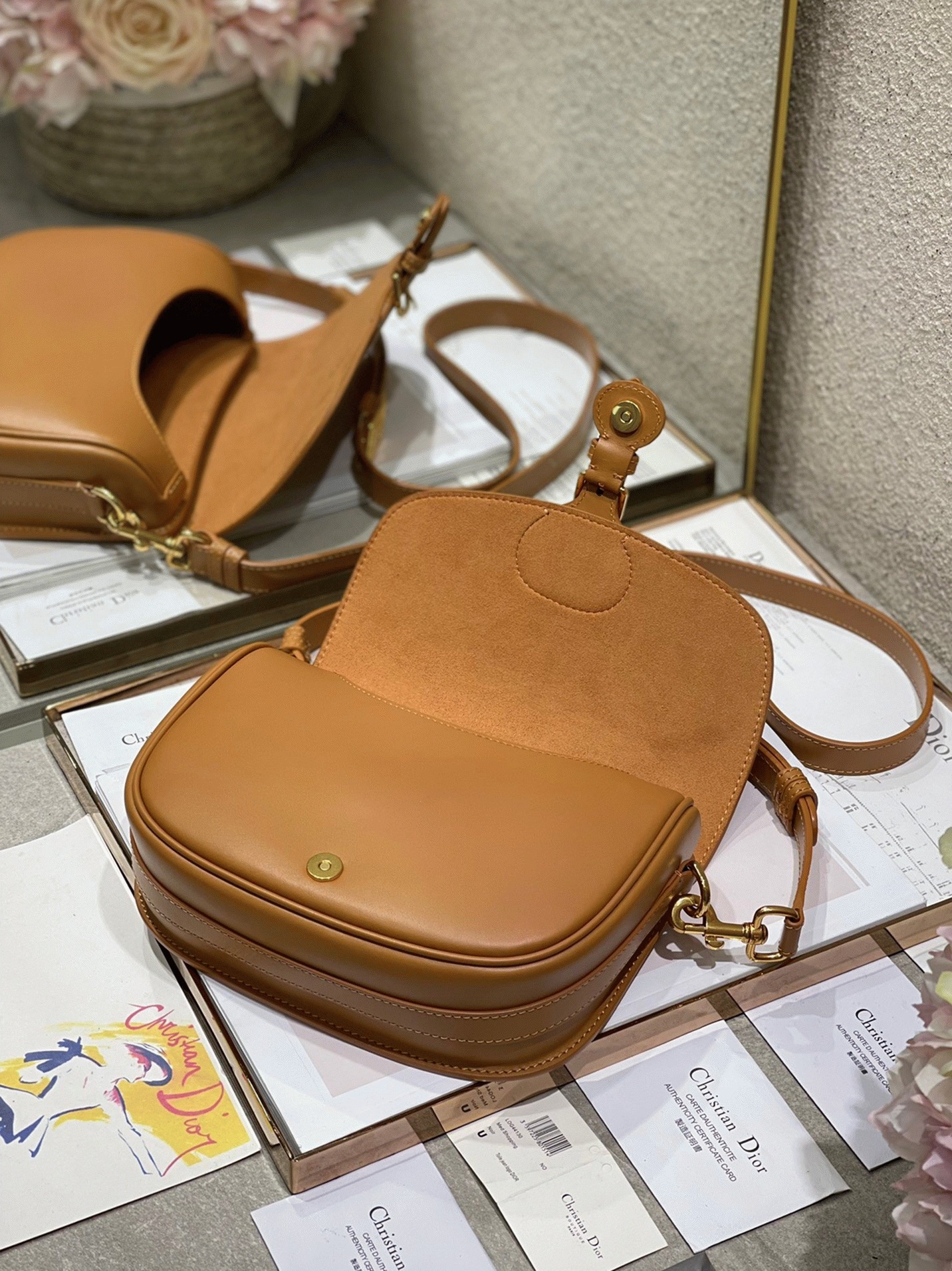 D10r Bobby Medium Bag Fake in Brown