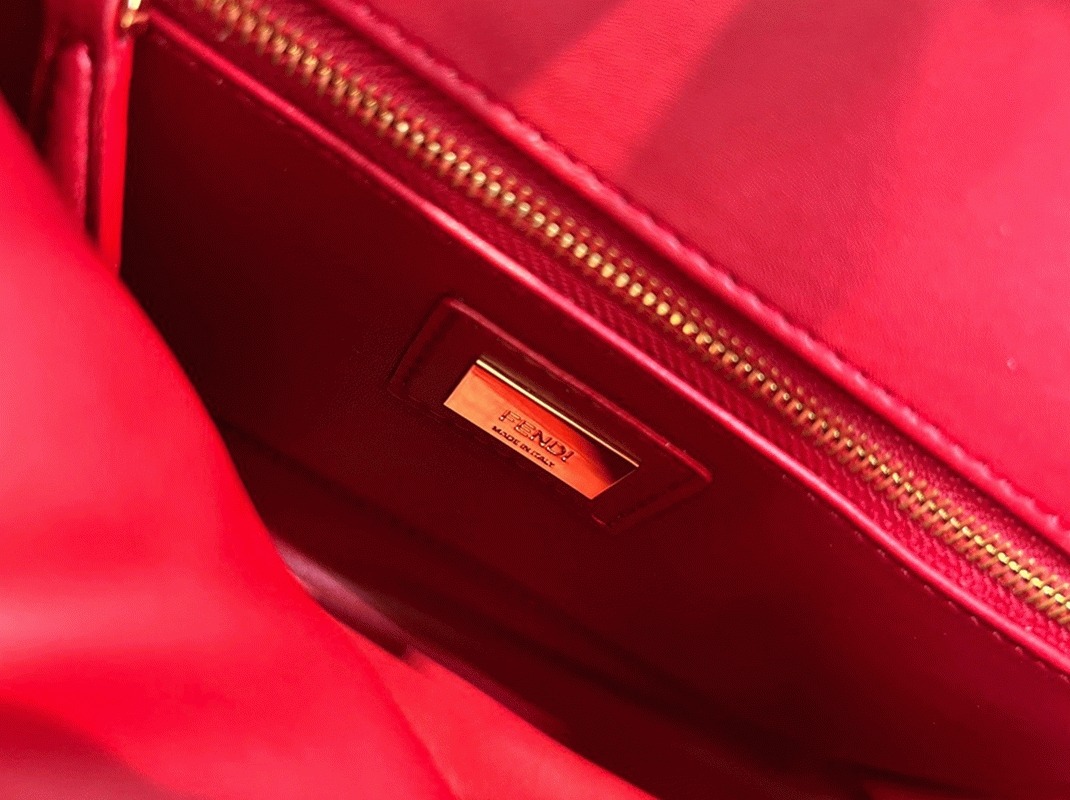 Top Quality Knockoff F**di Peekaboo Mini Bag In Red Nappa Leather