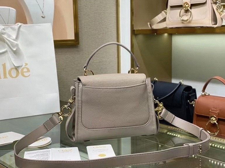 top quality fake Ch10e mini tess day bag in grey grained leather