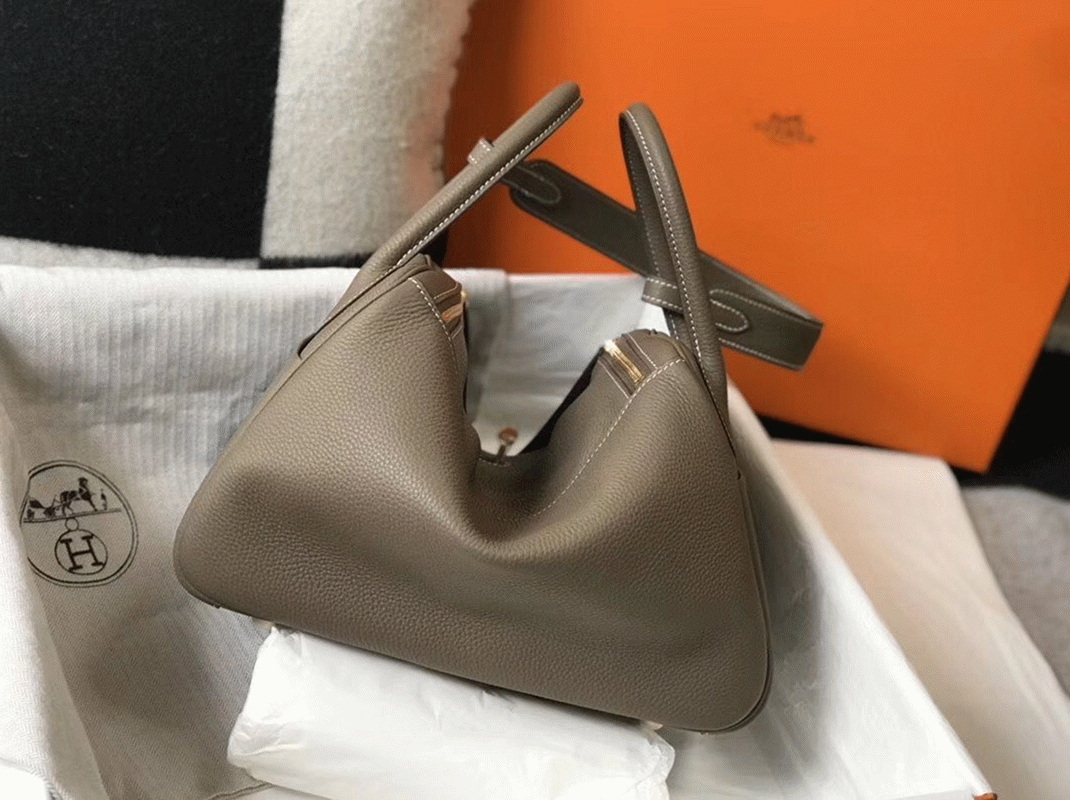 Replica H**me5 Lindy 30cm bag in taupe color