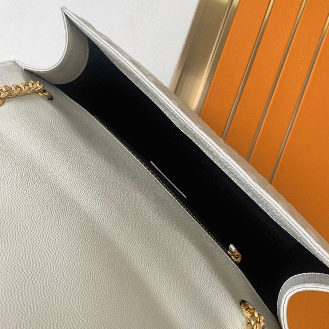 Fake Sa1nt Lau*nt Envelope Large Bag White