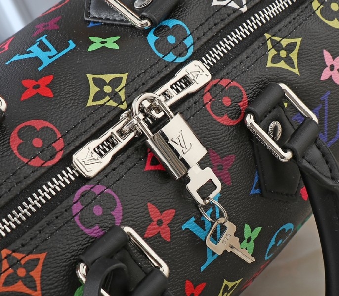 LV X TM Multicolored Speedy Bandouliere 25 In Black