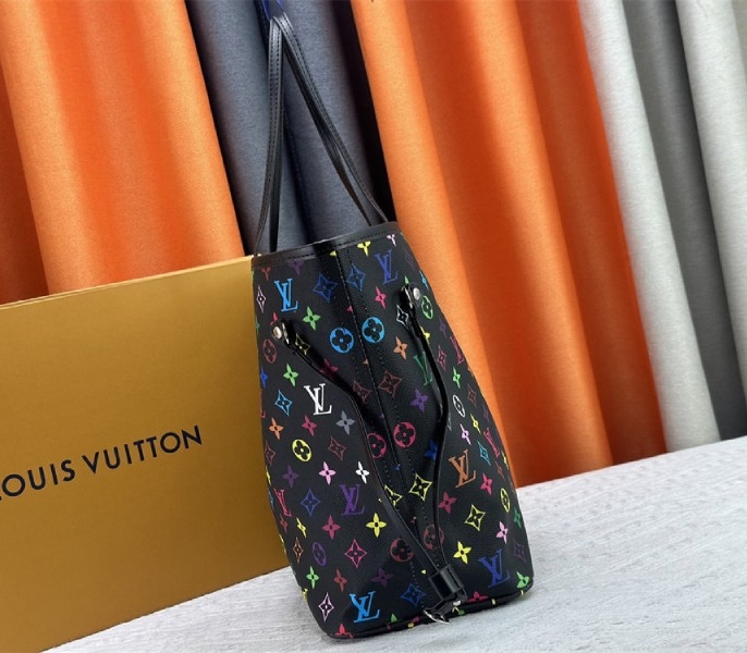 L0vis Vvtt0n X TM Multicolored Neverfull MM In Black