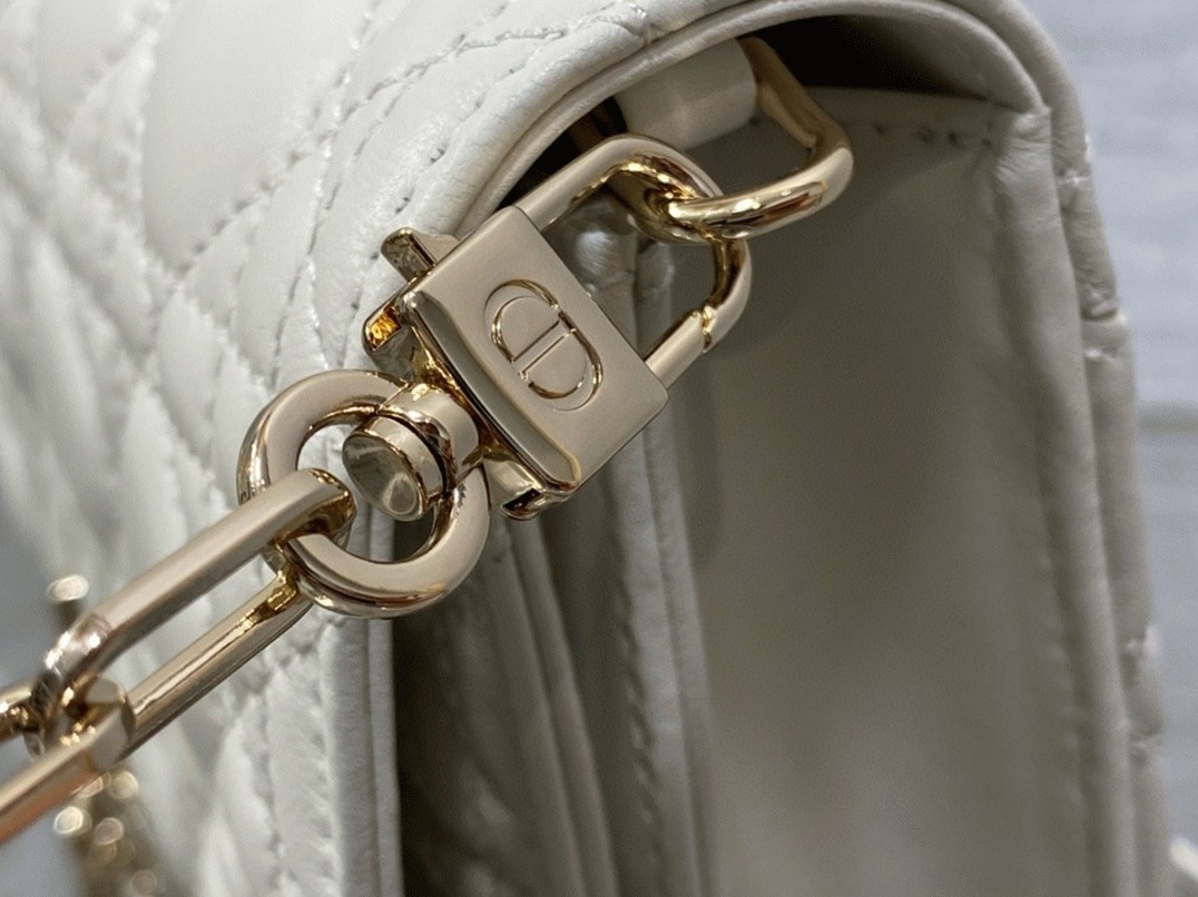 D10r Miss D10r Top Handle Bag Replica in White Cannage Lambskin