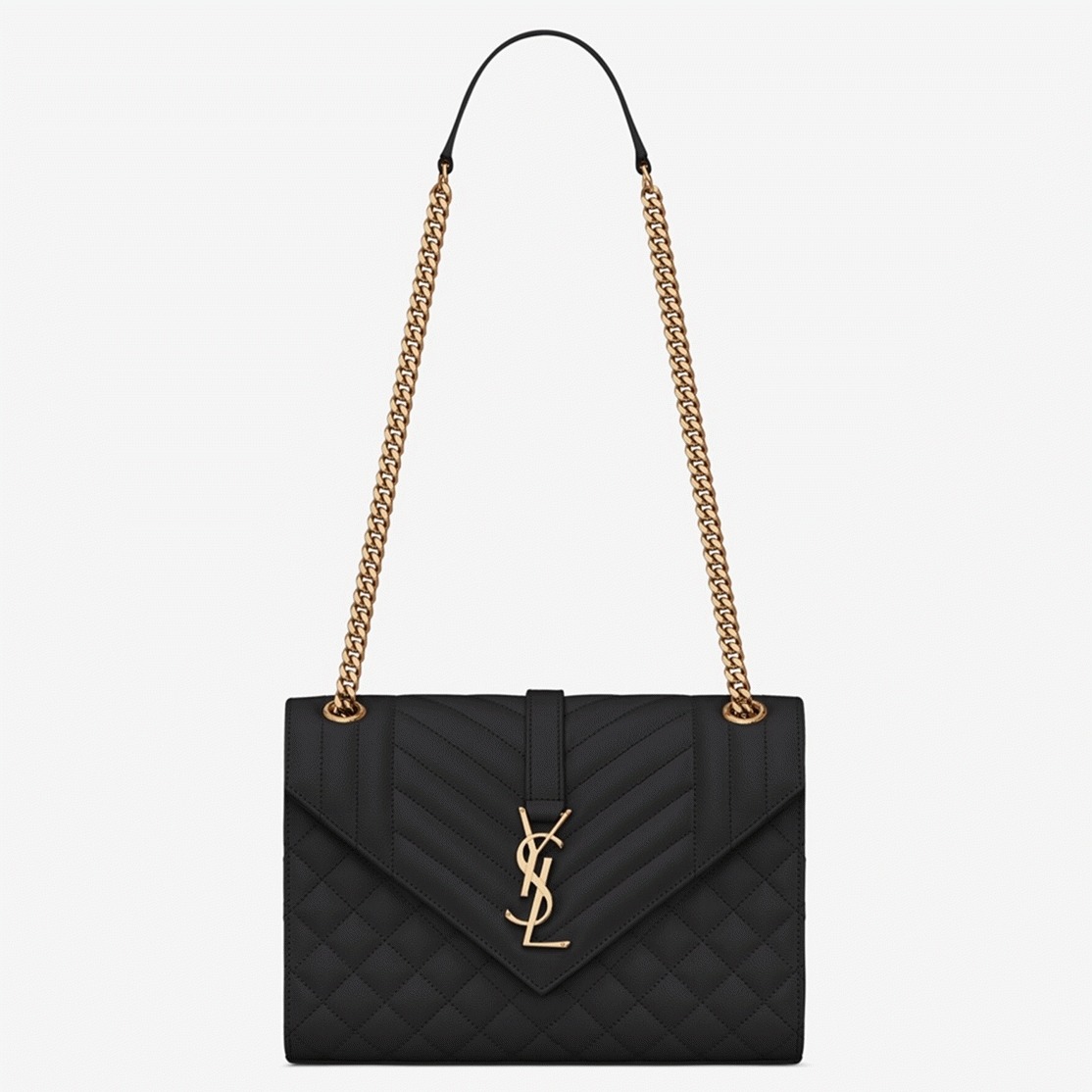 Fake Sa1nt Lau*nt Envelope Large Bag Black