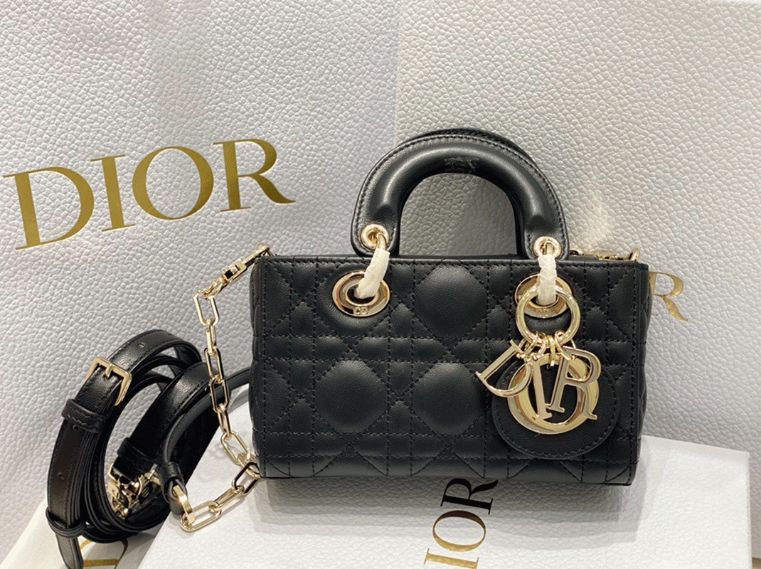 D10r Lady D-Joy Small Bag Knockoff in Black