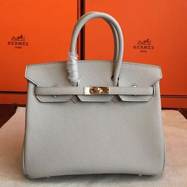 Pearl Grey Knockoff Designer H**me5 Birkin 30cm Bag